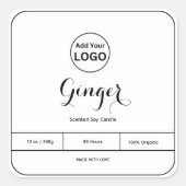 Das Logo-Etikett für die schwarze Grenzkerze hinzu Quadratischer Aufkleber (Vorderseite)