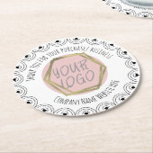 Das Logo für das Handgezeichnete Werbematerial an  Runder Pappuntersetzer (Angewinkelt)