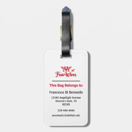 Das Logo für die Ehefrau des Pilotprogramms "OM fü Gepäckanhänger (Rückseite vertikal)