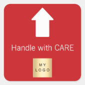 Das Logo für die Seite nach oben, rote, weiße Pfei Quadratischer Aufkleber (Vorderseite)