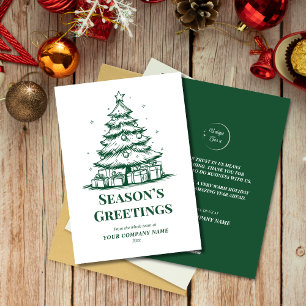 Das Logo-Geschäft für den Weihnachtsbaum von Green Feiertagskarte