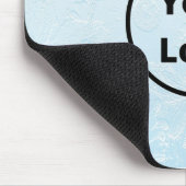 Das Logo ist in blau eingeprägt Mousepad (Ecke)