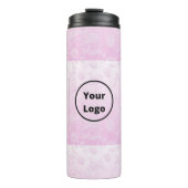 Das Logo ist in Rosa eingeprägt Thermosbecher (Vorderseite)