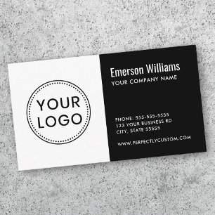 Das Logo ist in Schwarz/Weiß, modern minimalistisc Visitenkarte