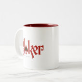 Das Logo "Joker spielen" Zweifarbige Tasse (Vorderseite Links)