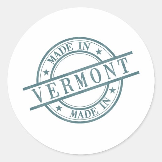 Das Logo "Made in Vermont Green Round Rubber Brief Runder Aufkleber (Vorderseite)