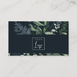 Das Logo "Navy Modern Green Leafy Tropical Foliage Visitenkarte
