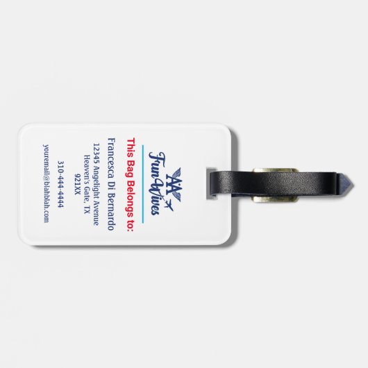 Das Logo "OM Spaß Ehefrauen" für den Gepäckanhänge Gepäckanhänger (Rückseite horizontal)