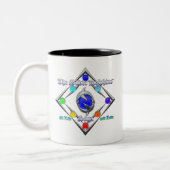 Das Logo "Saga of Life and Liebe" von Silver Dolph Zweifarbige Tasse (Links)