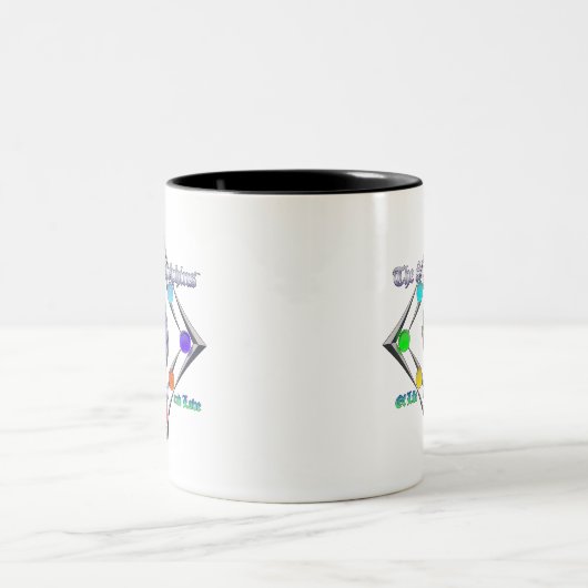 Das Logo "Saga of Life and Liebe" von Silver Dolph Zweifarbige Tasse (Mittel)