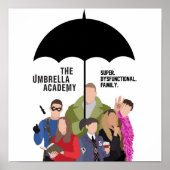 Das Logo "Umbrella Academy Silhouette Quote Black" Poster (Vorne)