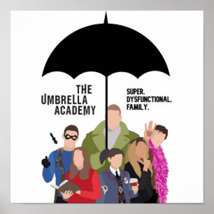 Das Logo "Umbrella Academy Silhouette Quote Black" Poster