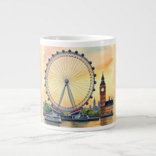 Das London Eye, die prächtige Londoner City Jumbo-Tasse