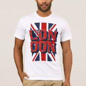 Das London-Flaggen-T - Shirt/Weiß der Männer T-Shirt (Vorderseite)