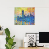 Das Londoner Parlament im Winter von Claude Monet Poster (Heimbüro)