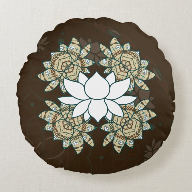 Das Lotus Round Kissen (Vorderseite)