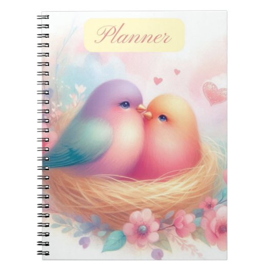 Das Lovebirds-Notebook/-Planer Notizblock (Vorderseite)