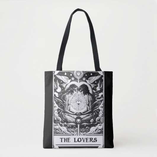 DAS LOVERS Tarot Celestial Couple Black & White Tasche (Vorderseite)