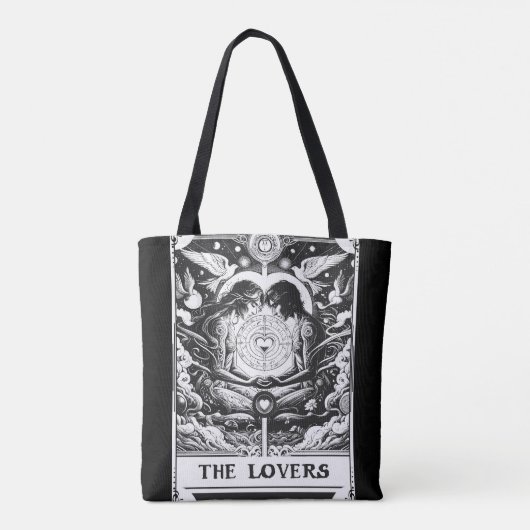 DAS LOVERS Tarot Celestial Couple Black & White Tasche (Rückseite)