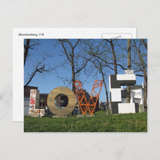 Das LOVEworks-Zeichen Harrisonburg Virginia Postkarte (Vorne/Hinten)
