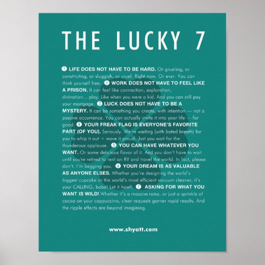 Das Lucky 7 Manifest - 11x14 Poster (Vorne)