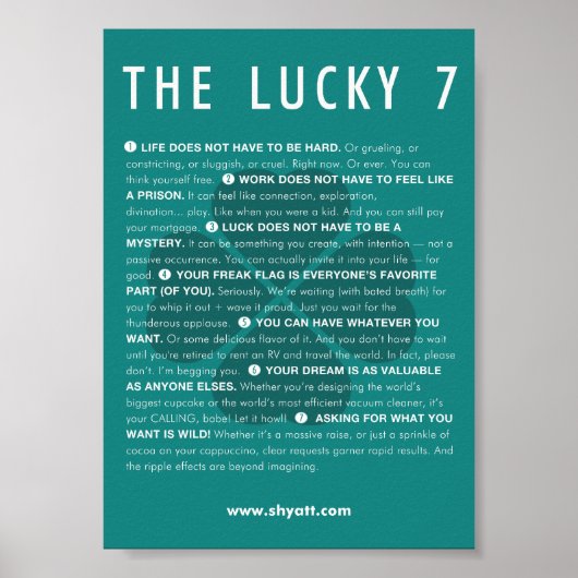 Das Lucky-7-Manifest - 12x18-Poster Poster (Vorne)