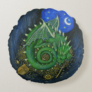 Das Luftkissen des Drachen Rundes Kissen