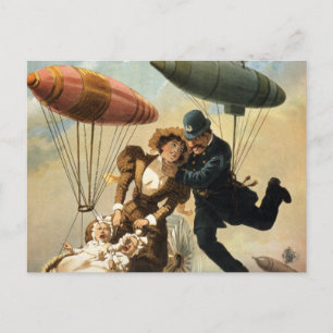 Das Luftschiff - der Polizist Postkarte