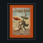 Das Luftschiff eine Komödie Postkarte<br><div class="desc">Humorvolle Kunst/Illustration/Werbung für ein Musical. Die Kunstwerke zeigen Polizisten und Frauen mit Rollen und Zwillingen. Jahrhundert Futurismus von Albert Robida.</div>