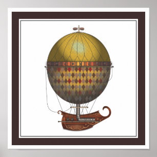 Das Luftschiff Nautisme Steampunk-Flugmaschine Poster