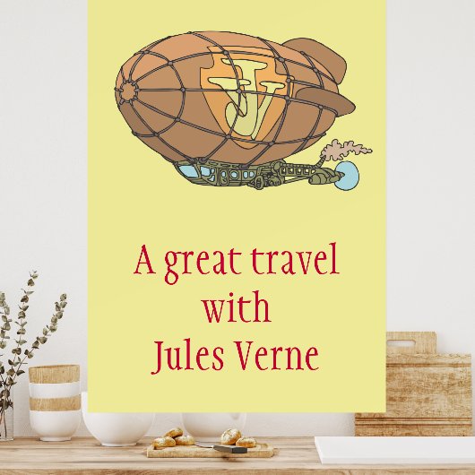 Das Luftschiff "steampunk" Jules Verne Poster (Küche)