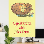 Das Luftschiff "steampunk" Jules Verne Poster (Heimbüro)