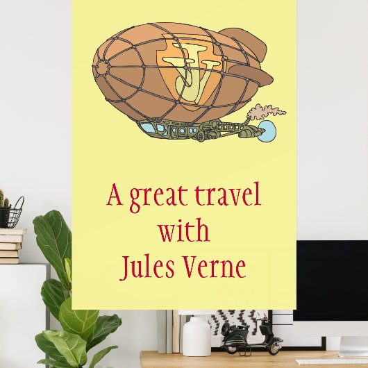 Das Luftschiff "steampunk" Jules Verne Poster (Heimbüro)