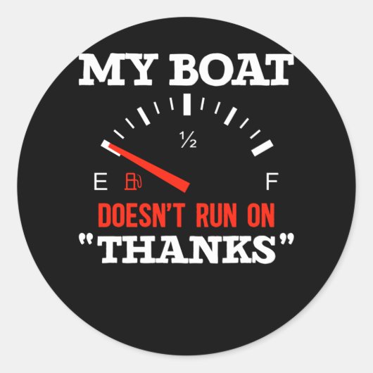 Das lustige Bootfahren läuft nicht dank Runder Aufkleber (Vorderseite)