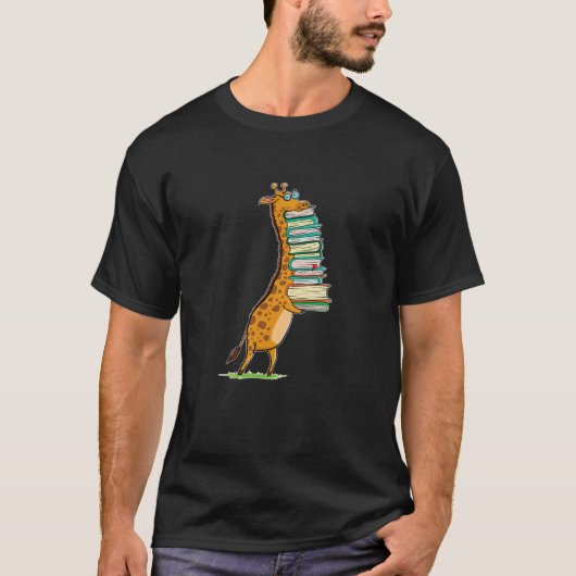Das lustige Buch Giraffe I Liebe Meine Bibliothek  T-Shirt (Vorderseite)