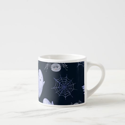 Das lustige Ghost Spider Halloween Muster. Espressotasse (Rechts)