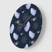 Das lustige Ghost Spider Halloween Muster. Große Wanduhr (Winkel)