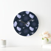 Das lustige Ghost Spider Halloween Muster. Große Wanduhr (Zuhause)