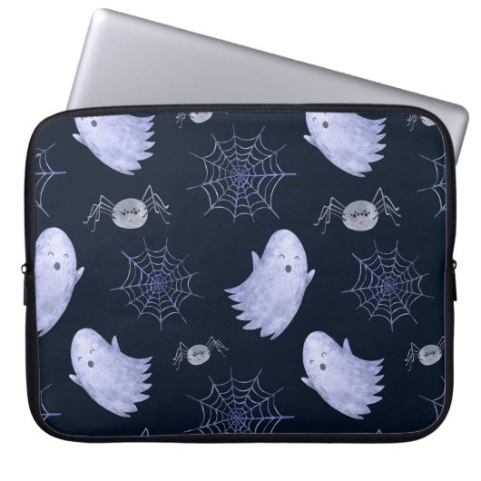 Das lustige Ghost Spider Halloween Muster. Laptopschutzhülle (Vorderseite)