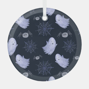 Das lustige Ghost Spider Halloween Muster. Ornament Aus Glas