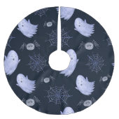 Das lustige Ghost Spider Halloween Muster. Polyester Weihnachtsbaumdecke (Vorderseite)