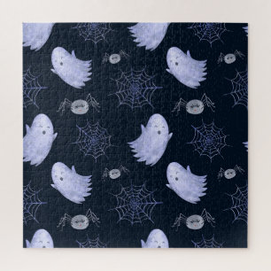 Das lustige Ghost Spider Halloween Muster. Puzzle