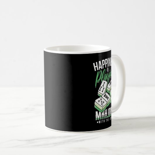 Das lustige Glück spielt Mahjong mit den Mädchen Kaffeetasse (VorderseiteRechts)