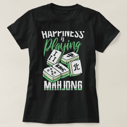 Das lustige Glück spielt Mahjong mit den Mädchen T-Shirt (Design vorne)