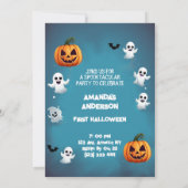 Das lustige Halloween-Baby hat sich ins Loch gesch Einladung (Rückseite)