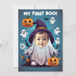 Das lustige Halloween-Baby hat sich ins Loch gesch Einladung