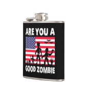 Das lustige Halloween sind Sie ein guter Zombie Flachmann (Links)