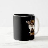 Das lustige Hundeleben ist besser mit englischem P Zweifarbige Tasse (VorderseiteRechts)