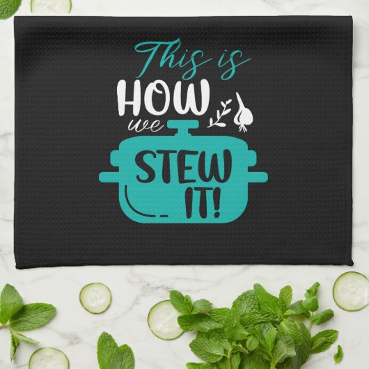 Das lustige Kochen ist, wie wir es Kariertes Muste Geschirrtuch (Gefaltet)