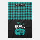 Das lustige Kochen ist, wie wir es Kariertes Muste Geschirrtuch (Vertikal)